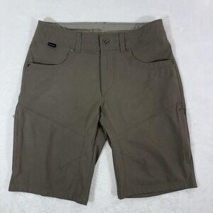 Kuhl Silencr Kargo Dark Olive Green Rip Stop Hiking Outdoor Shorts Size 30